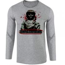 camiseta manga longa Infantil até Plus size Annabelle filme terror boneca camiseta manga longa Infantil até Plus size Annabelle filme terror boneca