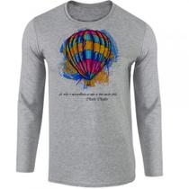 camiseta manga longa Infantil até Plus size balão frase Charles Chaplin camiseta manga longa Infantil até Plus size balão frase Charles Chaplin