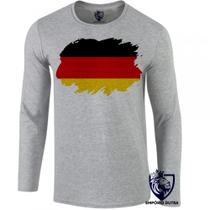 camiseta manga longa Infantil até Plus size Bandeira Alemanha germany