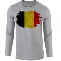 camiseta manga longa Infantil até Plus size Bandeira Bélgica europa camiseta manga longa Infantil até Plus size Bandeira Bélgica europa