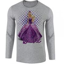 camiseta manga longa Infantil até Plus size Barbie roxa boneca camiseta manga longa Infantil até Plus size Barbie roxa boneca