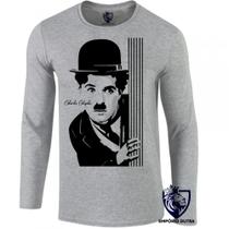 camiseta manga longa Infantil até Plus size Charles Chaplin camiseta manga longa Infantil até Plus size Charles Chaplin