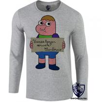camiseta manga longa Infantil até Plus size clarencio o otimista desenho