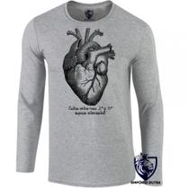 camiseta manga longa Infantil até Plus size coração intercostal enfermagen medicina
