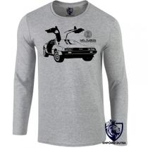 camiseta manga longa Infantil até Plus size De volta para o futuro DeLorean camiseta manga longa Infantil até Plus size De volta para o futuro DeLorean
