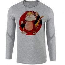 camiseta manga longa Infantil até Plus size desenho gato cat snarf lion
