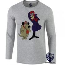camiseta manga longa Infantil até Plus size dick vigarista cachorro muttley corrida maluca camiseta manga longa Infantil até Plus size dick vigarista cachorro muttley corrida maluca