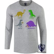 camiseta manga longa Infantil até Plus size Dinossauros carnivoro vegetariano vegano camiseta manga longa Infantil até Plus size Dinossauros carnivoro vegetariano vegano