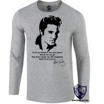 camiseta manga longa Infantil até Plus size Elvis Presley rei rock musica camiseta manga longa Infantil até Plus size Elvis Presley rei rock musica