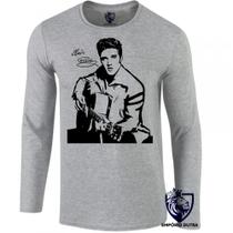 camiseta manga longa Infantil até Plus size Elvis Presley violão camiseta manga longa Infantil até Plus size Elvis Presley violão