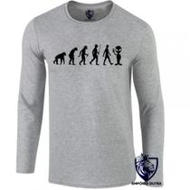 camiseta manga longa Infantil até Plus size evolução alien ET OVNI