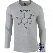 camiseta manga longa Infantil até Plus size fórmula cafeína café molecula camiseta manga longa Infantil até Plus size fórmula cafeína café molecula