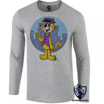 camiseta manga longa Infantil até Plus size gato manda chuva desenho antigo