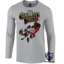 camiseta manga longa Infantil até Plus size Gravity Falls arma livro camiseta manga longa Infantil até Plus size Gravity Falls arma livro