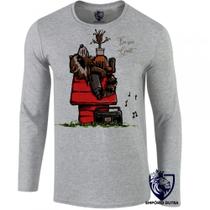 camiseta manga longa Infantil até Plus size Guardiões da Galáxia Groot Snoopy