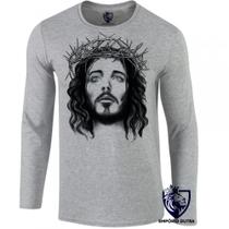 camiseta manga longa Infantil até Plus size Jesus Cristo DEUS coroa de espinhos camiseta manga longa Infantil até Plus size Jesus Cristo DEUS coroa de espinhos