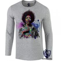 camiseta manga longa Infantil até Plus size Jimmy Hendrix colorido rock guitarra camiseta manga longa Infantil até Plus size Jimmy Hendrix colorido rock guitarra
