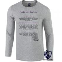 camiseta manga longa Infantil até Plus size Leis de Newton Isaac matematica fisica