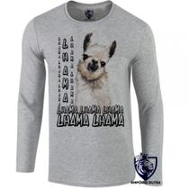 camiseta manga longa Infantil até Plus size lhama animal america latina camiseta manga longa Infantil até Plus size lhama animal america latina