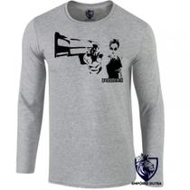 camiseta manga longa Infantil até Plus size Matrix Trinity arma pistola camiseta manga longa Infantil até Plus size Matrix Trinity arma pistola