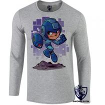camiseta manga longa Infantil até Plus size MEGA MAN rockman capcom
