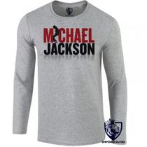 camiseta manga longa Infantil até Plus size michael jackson musica rei pop
