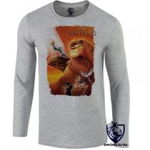 camiseta manga longa Infantil até Plus size Rei Leão Lion King Mufasa Simba Africa camiseta manga longa Infantil até Plus size Rei Leão Lion King Mufasa Simba Africa