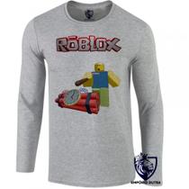 camiseta manga longa Infantil até Plus size roblox bomba relogio game jogo pc skin