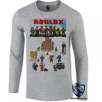 camiseta manga longa Infantil até Plus size roblox personagens game jogo pc skin