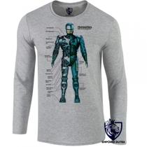 camiseta manga longa Infantil até Plus size Robocop policia arma armadura camiseta manga longa Infantil até Plus size Robocop policia arma armadura
