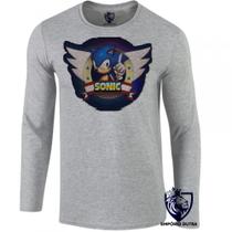 camiseta manga longa Infantil até Plus size Sonic game