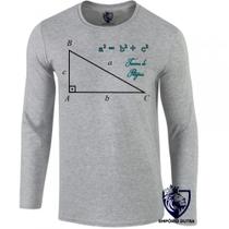camiseta manga longa Infantil até Plus size Teorema de Pitágoras Matematica fisica