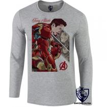 camiseta manga longa Infantil até Plus size Tony Stark iron man homem ferro camiseta manga longa Infantil até Plus size Tony Stark iron man homem ferro