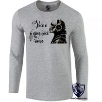 camiseta manga longa Infantil até Plus size Você é o que ouve musica caveira