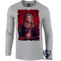 camiseta manga longa Infantil até Plus size wanda heroi Feiticeira Escarlate camiseta manga longa Infantil até Plus size wanda heroi Feiticeira Escarlate