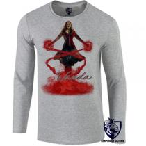 camiseta manga longa Infantil até Plus size Wanda Maximoff Feiticeira Escarlate camiseta manga longa Infantil até Plus size Wanda Maximoff Feiticeira Escarlate