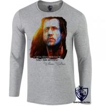 camiseta manga longa Infantil até Plus size William Wallace coração valente mel gibson