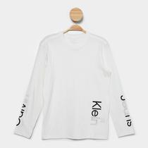 Camiseta Manga Longa Infantil Calvin Klein Casual Menino Camiseta Manga Longa Infantil Calvin Klein Casual Menino