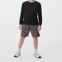 Camiseta Manga Longa Infantil Com Punho Preta