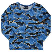Camiseta Manga Longa Infantil Masculina com Proteção UV Azul Neon Quimby Camiseta Manga Longa Infantil Masculina com Proteção UV Azul Neon Quimby