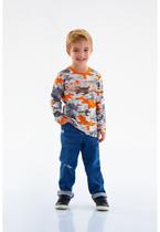 Camiseta Manga Longa Infantil Masculina em Meia Malha Up Baby Camiseta Manga Longa Infantil Masculina em Meia Malha Up Baby