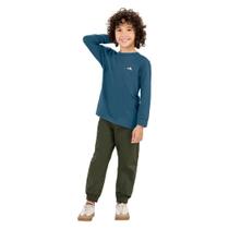 Camiseta Manga Longa Infantil Menino Azul Boca Grande Ref. 32939