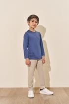 Camiseta Manga Longa Infantil Menino Goals Azul Divertto Camiseta Manga Longa Infantil Menino Goals Azul Divertto