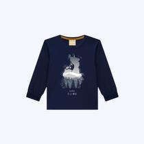 Camiseta Manga Longa Infantil Menino Milon 2000824 Azul Marinho