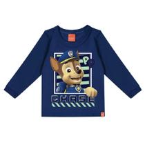 Camiseta Manga Longa Infantil Menino Patrulha Canina Azul-Tamanho 8 Camiseta Manga Longa Infantil Menino Patrulha Canina Azul-Tamanho 8