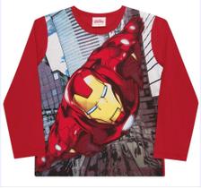 Camiseta manga longa infantil meninos heróis