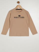 Camiseta Manga Longa Infantil Para Menino - MARROM Camiseta Manga Longa Infantil Para Menino - MARROM