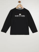 Camiseta Manga Longa Infantil Para Menino - PRETO Camiseta Manga Longa Infantil Para Menino - PRETO
