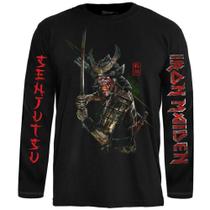Camiseta Manga Longa Iron Maiden Senjutsu Album Oficial Stamp