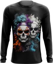 Camiseta Manga Longa La Muerte Mexicana Dama Esqueleto 5